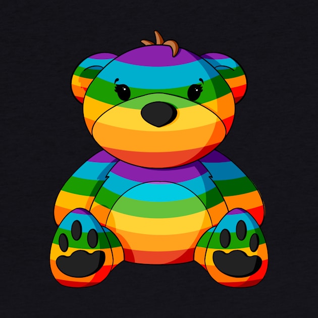 Rainbow Teddy Bear by Alisha Ober Designs